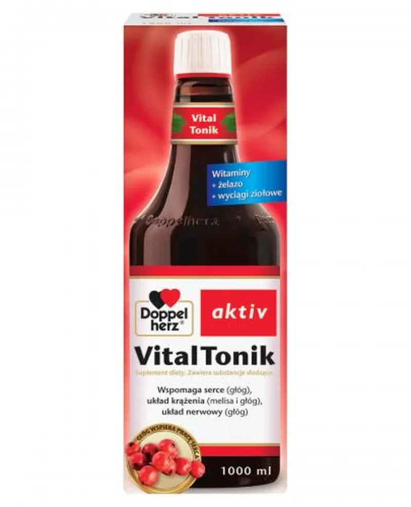 Doppelherz Aktiv Vital Tonik flüssiges Nahrungsergänzungsmittel mit B-Vitaminen und Eisen 1000 ml