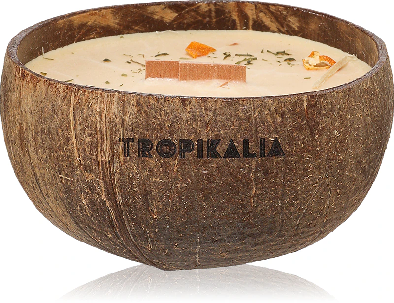 Soja-Duftkerze Tropicandle Sandelwood & Tangerine mit Baumwolldocht im Glasbehälter