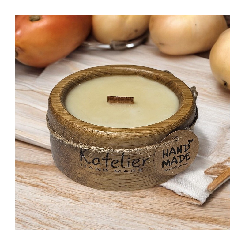 Duftkerze im Eichenbehälter – Kleine Eleganz der Eiche – 100 ml – Duft inspiriert von Bottega-Parfum1