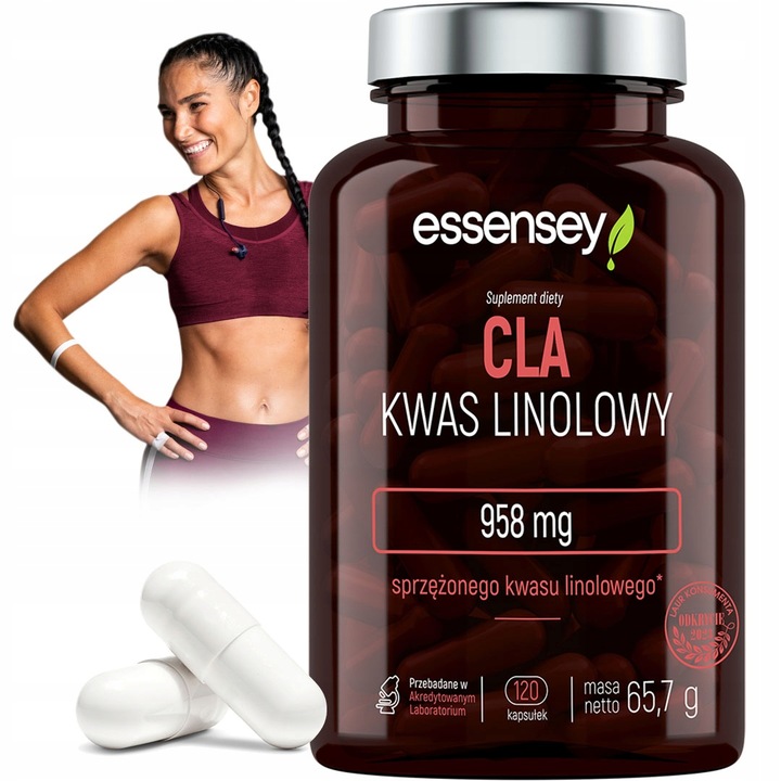 ESSENSEY CLA – 90 Kapseln, Nahrungsergänzung mit 958 mg konjugierter Linolsäure pro Tagesportion zur Unterstützung von Fettabbau und Muskelaufbau