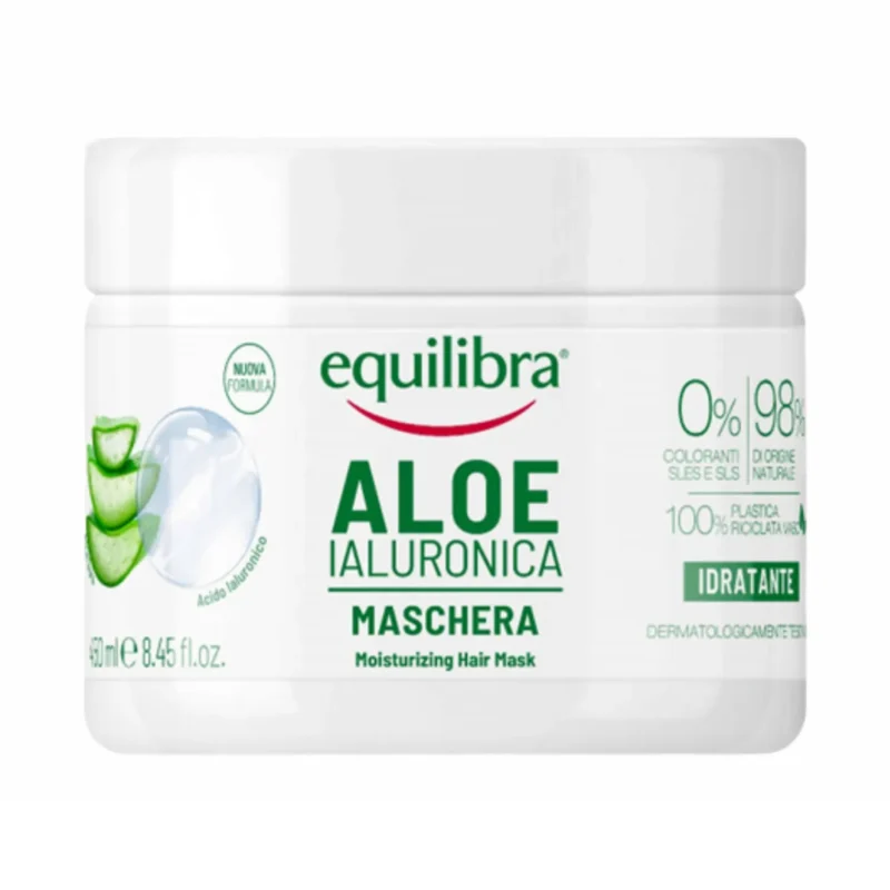 Equilibra Aloe feuchtigkeitsspendende Haarmaske mit Aloe Vera und Hyaluronsäure für trockenes Haar 450 ml