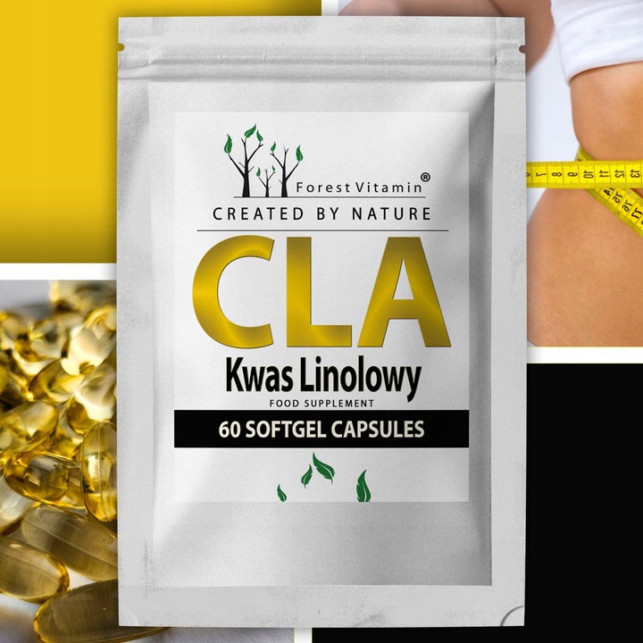 CLA Linolsäure 1000 mg Forest Vitamin® – Nahrungsergänzung mit konjugierter Linolsäure, 60 Kapseln