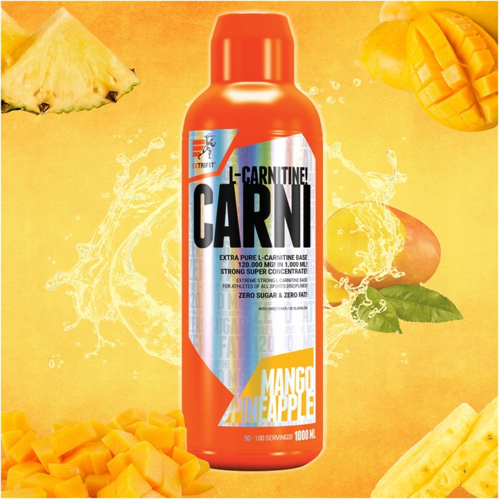 Extrifit Carni 120000mg Liquid Shot Ananas Mango – L-Carnitin Getränk für Fettabbau, Energie und Trainingsunterstützung