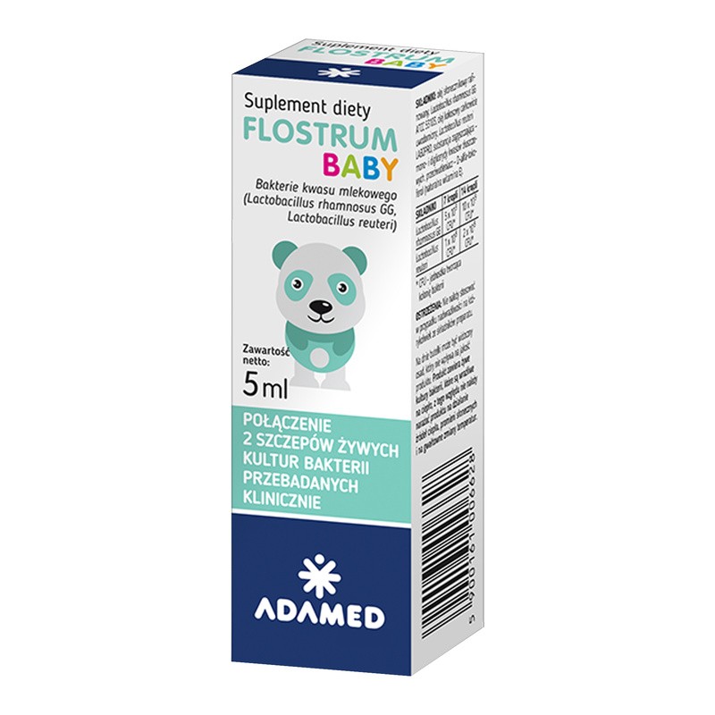 Flostrum Baby Tropfen – Nahrungsergänzung mit Lactobacillus zur Unterstützung der Darmflora von Neugeborenen und Kleinkindern, 5 ml