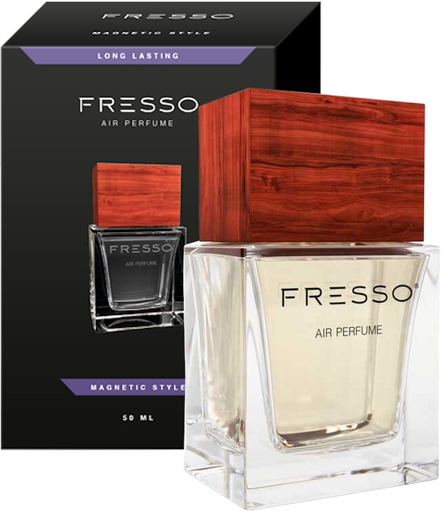 Fresso Magnetic Style Auto-Parfüm 50 ml – intensiver Duft aus Pflaume, Rosen, Bergamotte und Vanille für Auto und Innenräume