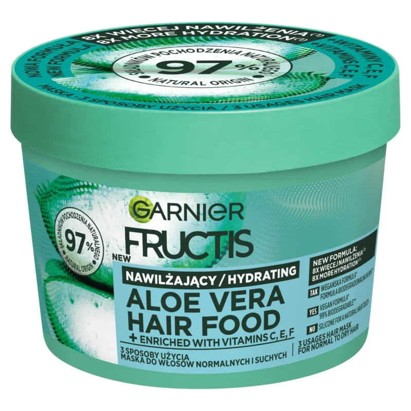 Garnier Fructis Hair Food Aloe feuchtigkeitsspendende Haarmaske für normales und trockenes Haar 400 ml