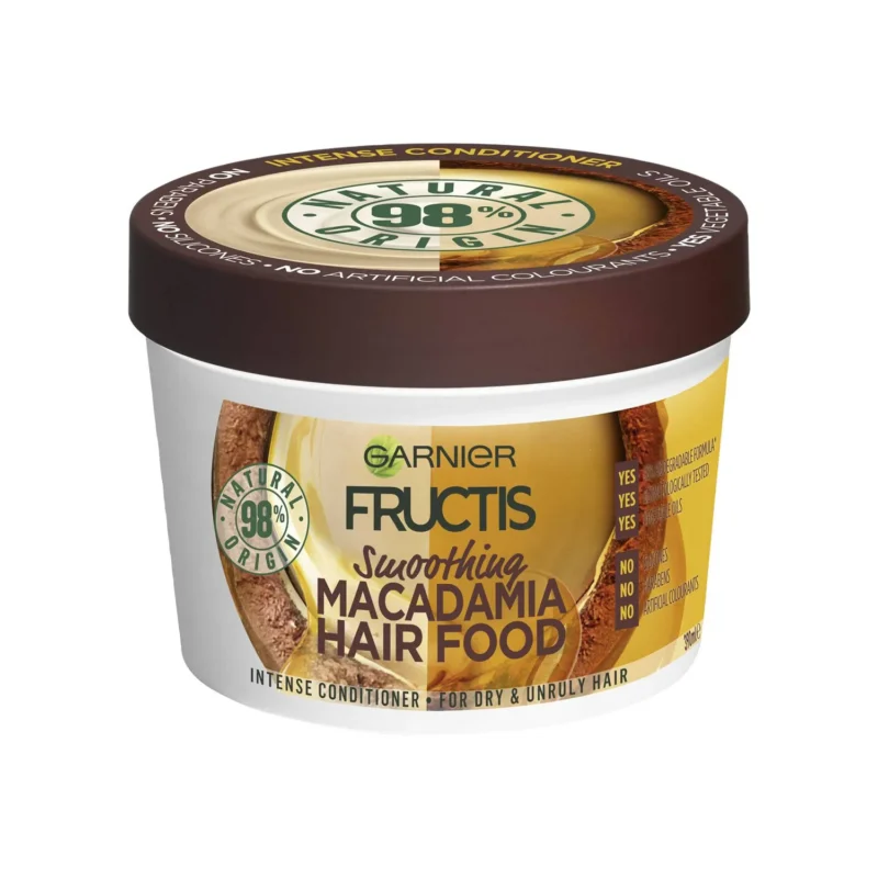 Garnier Fructis Hair Food Macadamia glättende Haarmaske für trockenes und frizziges Haar 400 ml