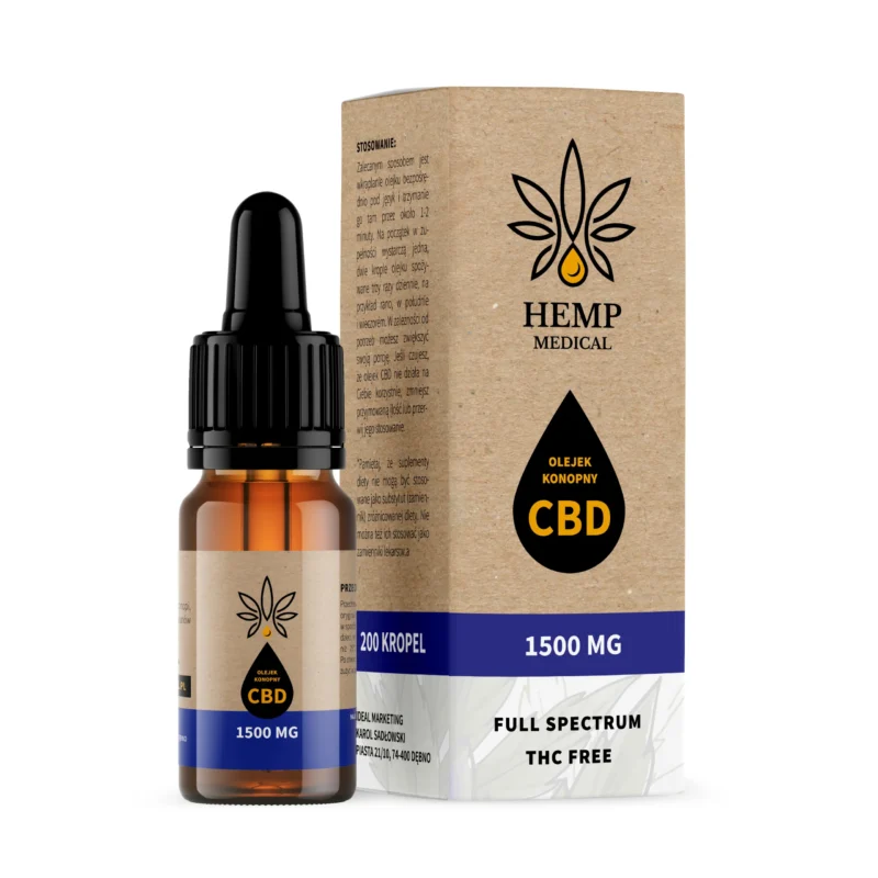Hemp Medical Öl 15% 1500 mg Vollspektrum CBD in 10 ml Flasche, natürliches Hanföl