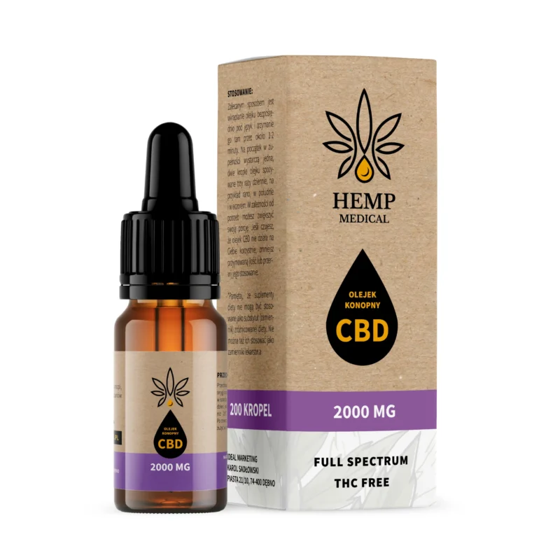 Hemp Medical Öl 20% 2000 mg Vollspektrum CBD in 10 ml Flasche, natürliches Hanföl