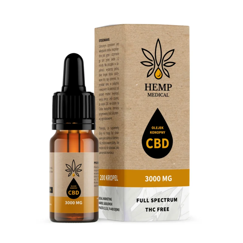 Hemp Medical Öl 30% 3000 mg Vollspektrum CBD in 10 ml Flasche, natürliches Hanföl