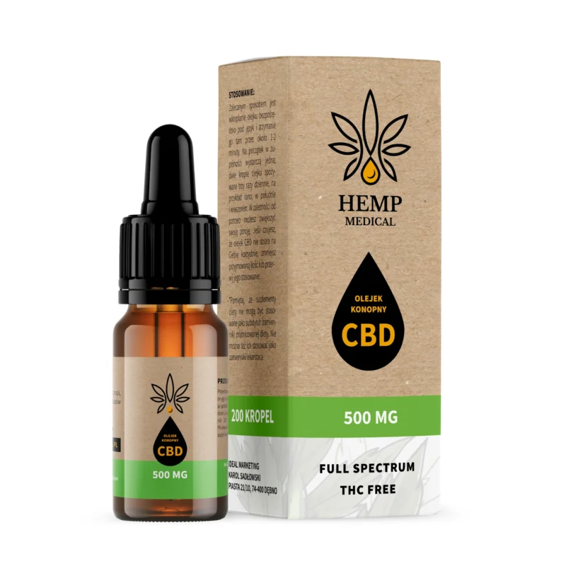 Hemp Medical Öl 5 % 500 mg Vollspektrum CBD in 10 ml Flasche, natürliches Hanföl