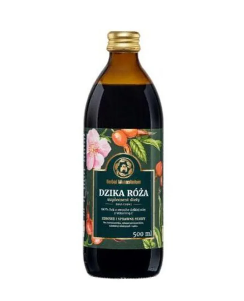 Flasche Herbal Monasterium Wildrosensaft 500 ml mit natürlichem Vitamin C