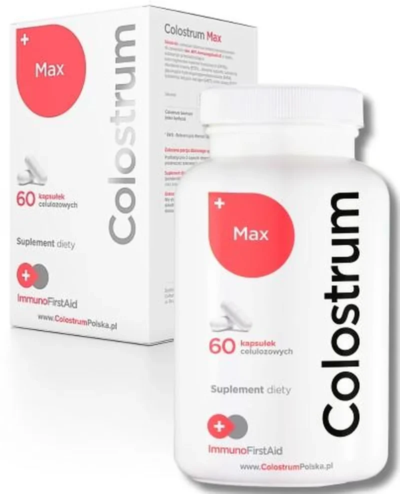 ImmunoFirstAid Colostrum Max 60 Kapseln – Rinderkolostrum 500 mg mit 40% IgG für Immunsystem und Regeneration