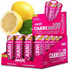 Amix CarniShot 3000 L-Carnitin Shot 3000 mg Geschmack Lemon – Diät- und Fettverbrennungsprodukt für Frauen