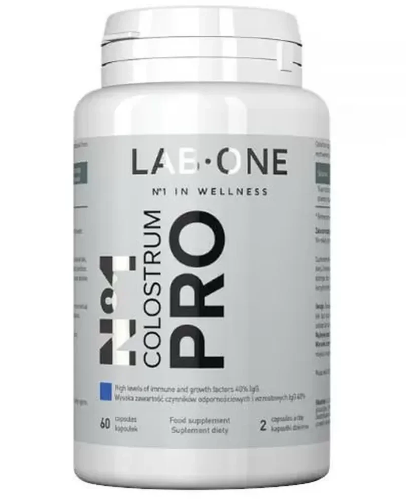 Lab One N1 Colostrum Pro 60 Kapseln – standardisiertes Colostrum 40 % IgG zur Unterstützung des Immunsystems und der allgemeinen Abwehrkräfte
