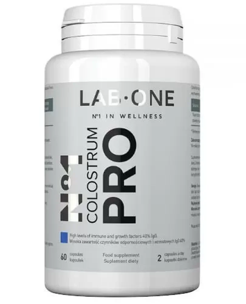 Lab One N1 Colostrum Pro 60 Kapseln – standardisiertes Colostrum 40 % IgG zur Unterstützung des Immunsystems und der allgemeinen Abwehrkräfte