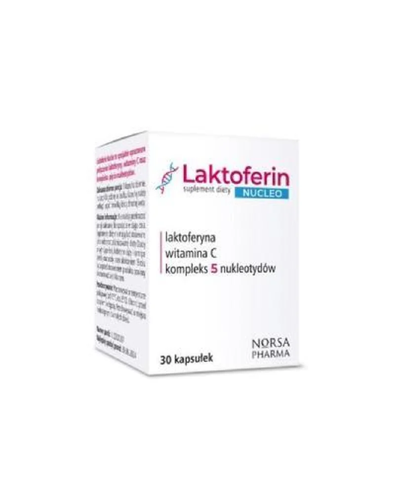 Laktoferrin Nucleo 30 Kapseln mit fünf Nukleotiden und Vitamin C Nahrungsergänzung für Immunsystem und Gesundheit