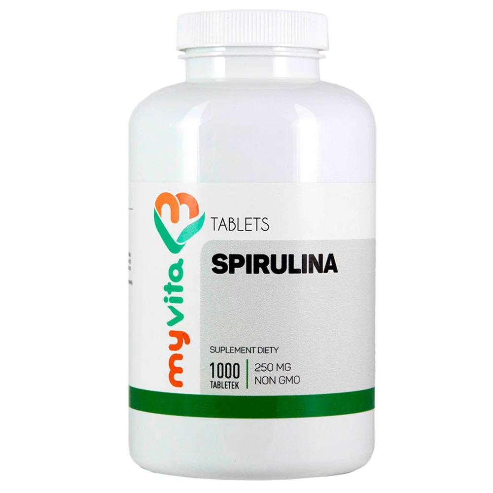 MYVITA Spirulina – 1000 Tabletten. Pflanzliches Protein, Vitamine und Mineralstoffe zur Unterstützung des Stoffwechsels und einer ausgewogenen Ernährung.
