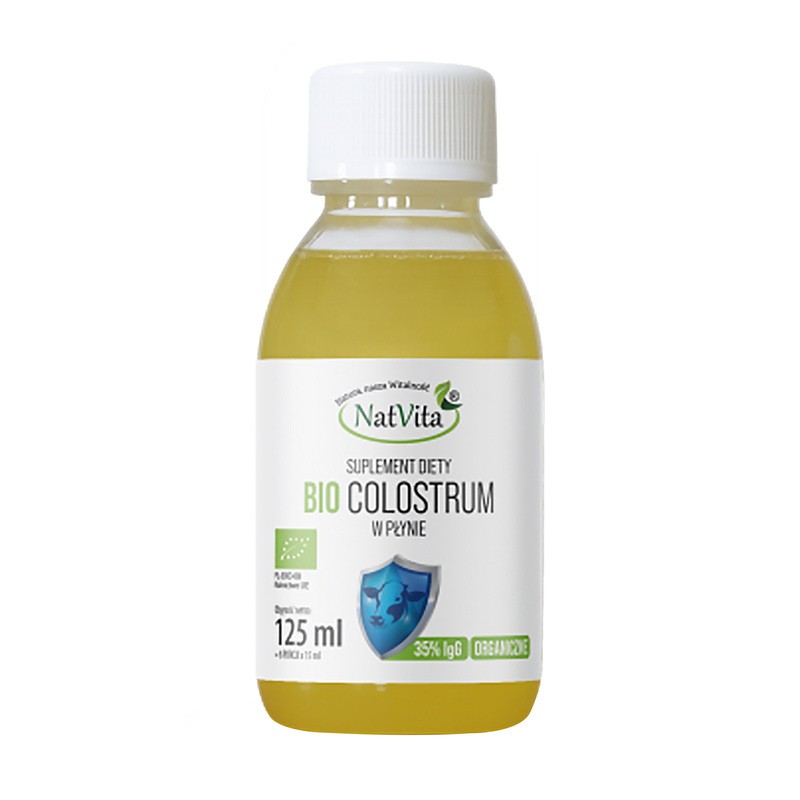 NatVita Bio Kolostrum flüssig 125 ml, 100 % biologisches Kuhkolostrum zur Unterstützung des Immunsystems für Erwachsene