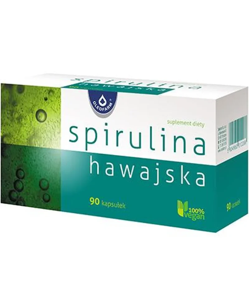 Oleofarm Hawaiianische Spirulina – 90 Kapseln. Pflanzliches Protein, Antioxidantien und natürliche Inhaltsstoffe für Stoffwechsel und gesunde Ernährung.