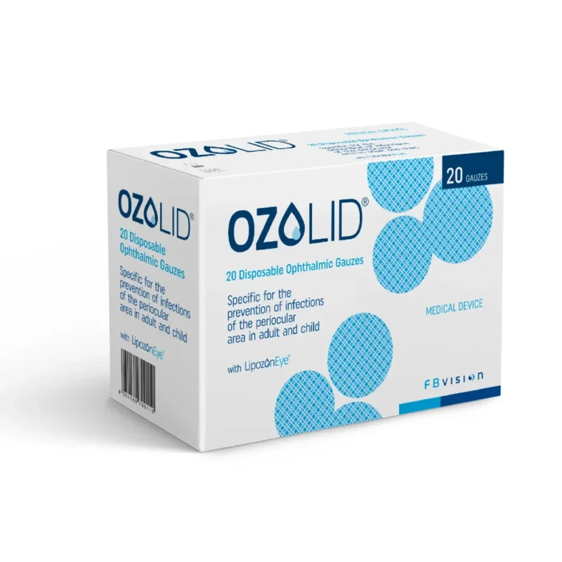Ozolid Antiseptische Tücher mit Ozon für sanfte Reinigung und Desinfektion der Augenlider