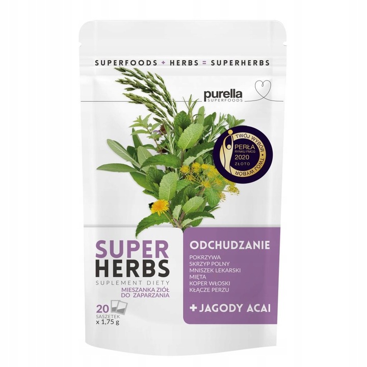 Purella Kräutermischung zum Abnehmen – natürlicher Kräutertee mit Minze, Fenchel und Brennnessel