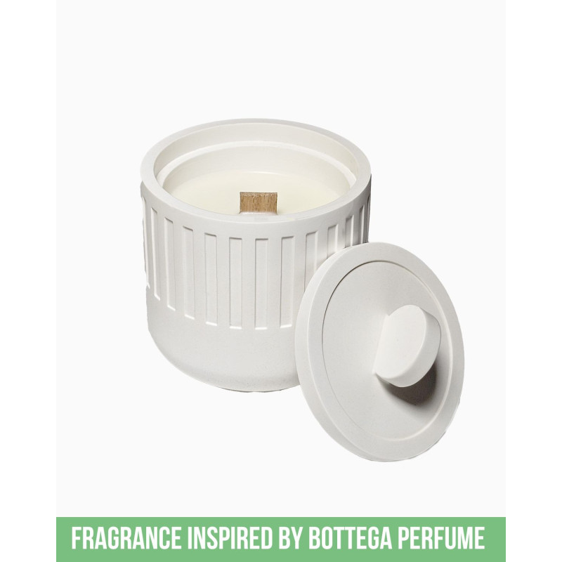 Sojawachskerze Reine Eleganz 160 ml inspiriert von Bottega mit Holzdocht