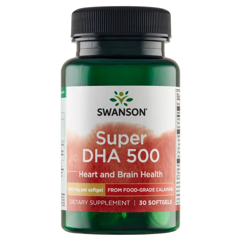 Swanson Super DHA 500 mg Omega-3 Kapseln zur Unterstützung von Gehirn und Herz 30 Stück