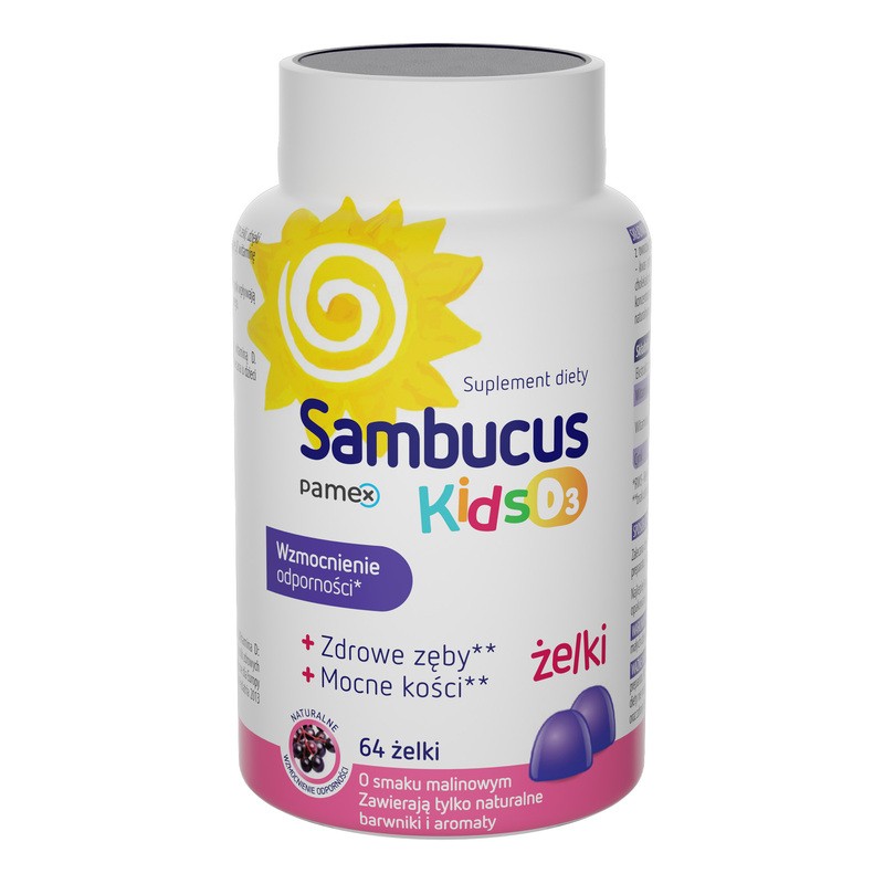 Sambucus Kids D3 Gummibärchen mit Holunderbeeren, Vitamin C & D und Zink für Kinder ab 3 Jahren