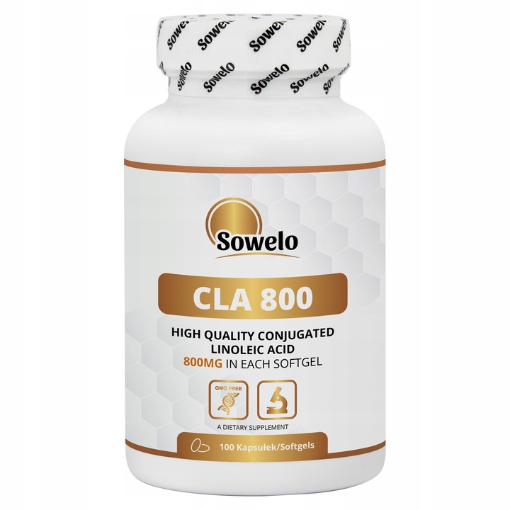 Sowelo CLA 800 mg – 100 Softgel-Kapseln, Nahrungsergänzung zur Unterstützung von Fettstoffwechsel, Muskelaufbau und Cellulite-Reduktion