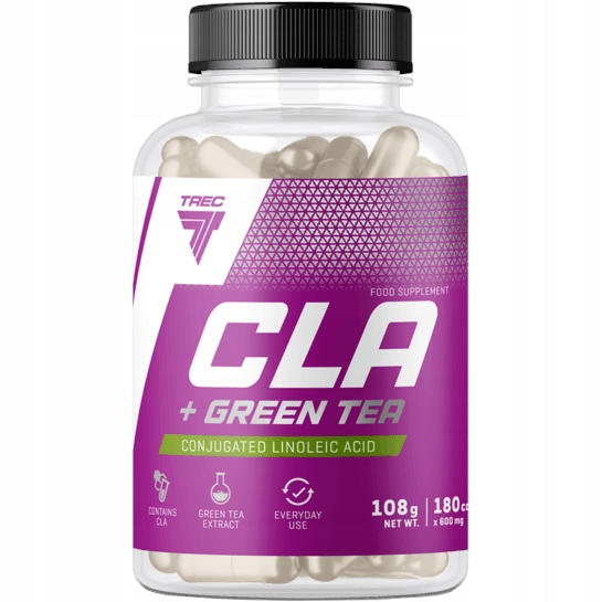Trec CLA + Grüner Tee 180 Kapseln – Nahrungsergänzung zur Unterstützung von Fettabbau, Thermogenese und straffer Haut