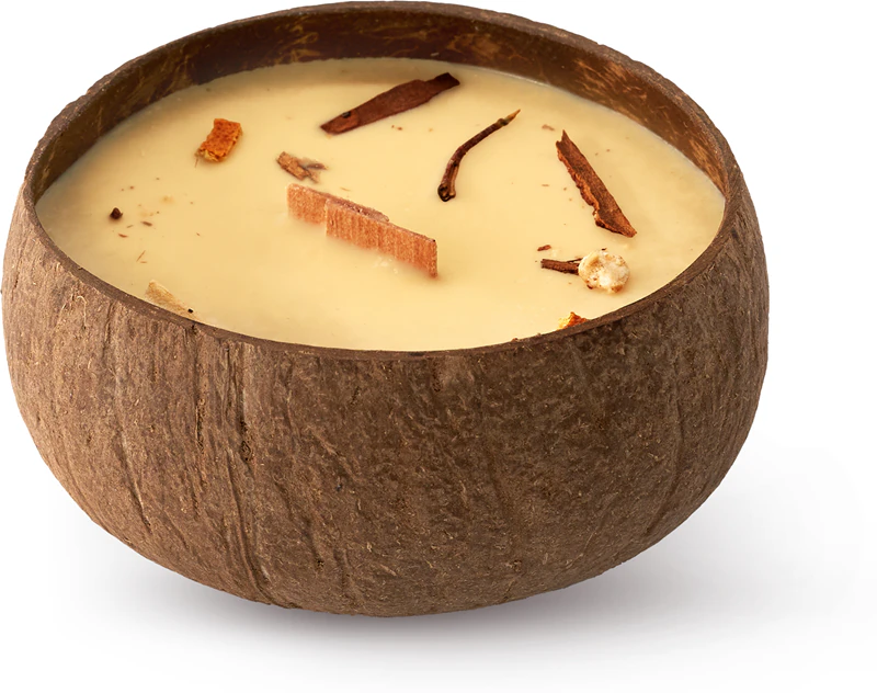 Tropicandle Apple & Cinnamon Sojawachskerze 200 ml mit Holzdocht in elegantem Glas