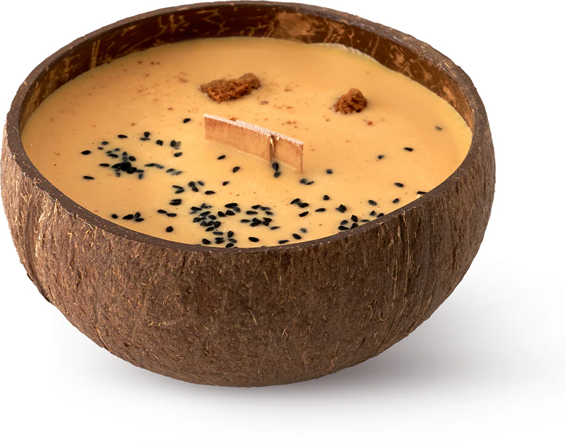 Tropicandle Vanilla & Caramel Sojawachskerze 200 ml mit Holzdocht in elegantem Glas