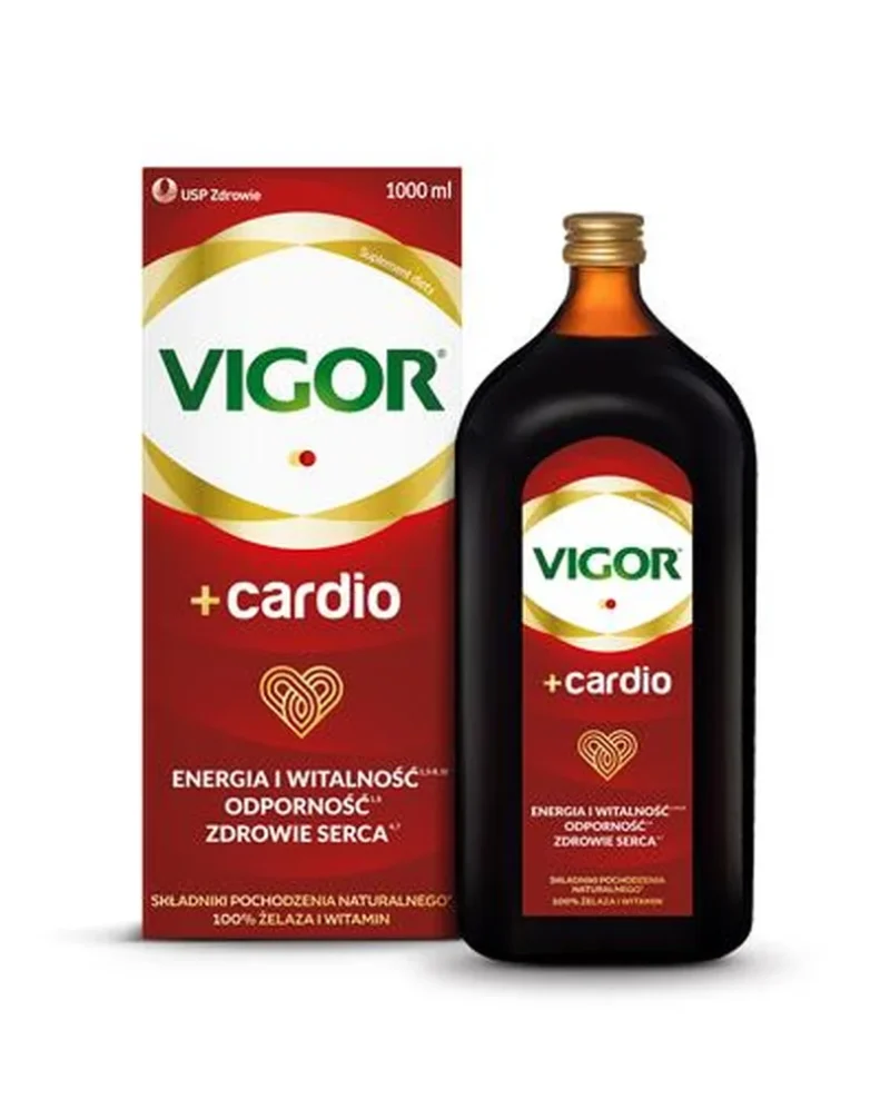 Vigor+ Cardio flüssiges Vitaminpräparat mit Eisen und Weißdorn 1000 ml