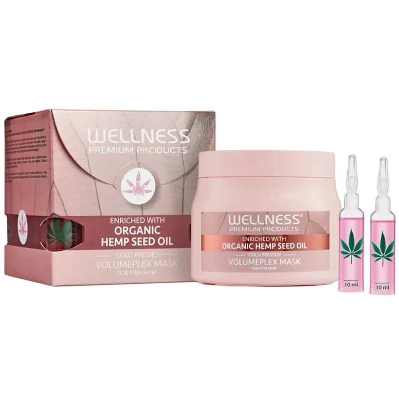 Wellness Premium VolumePlex Haarmaske für feines Haar mit Hanföl für Volumen, Feuchtigkeit und Regeneration