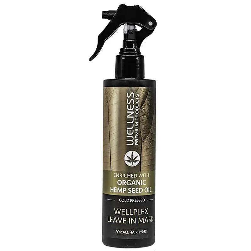 WellPlex Leave-in Spray Haarmaske für brüchiges und geschwächtes Haar mit Hanfsamenöl und Keratin 250 ml