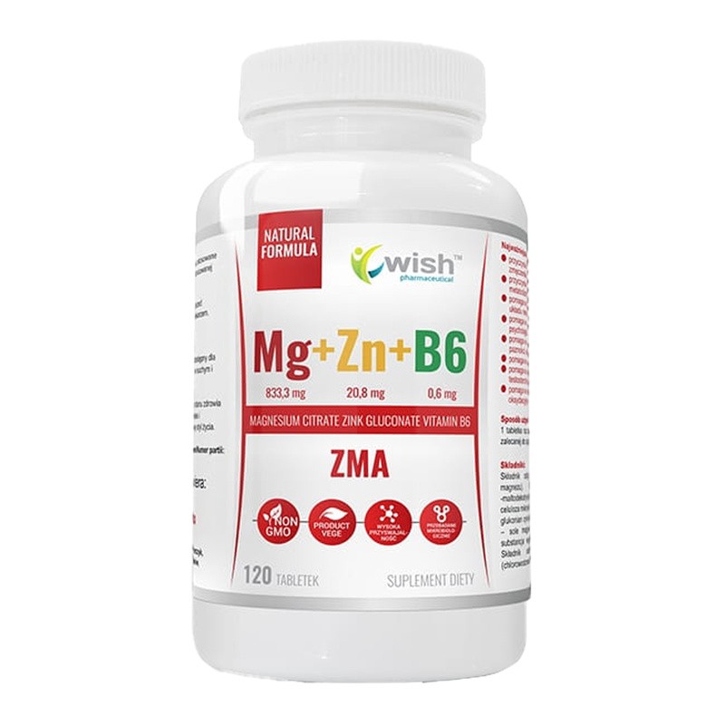 Wish ZMA Tabletten mit Magnesium, Zink und Vitamin B6 zur Unterstützung von Muskeln und Immunsystem für Erwachsene
