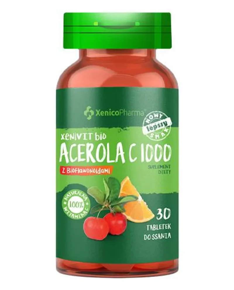 XeniVIT Bio Acerola C 1000, 30 Lutschtabletten mit natürlichem Vitamin C zur Unterstützung des Immunsystems