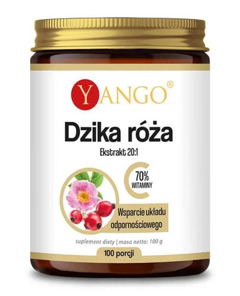 Yango Wildrose Pulver 100 g – Nahrungsergänzung mit Vitamin C aus Wildrosenextrakt für Immunsystem und Zellschutz