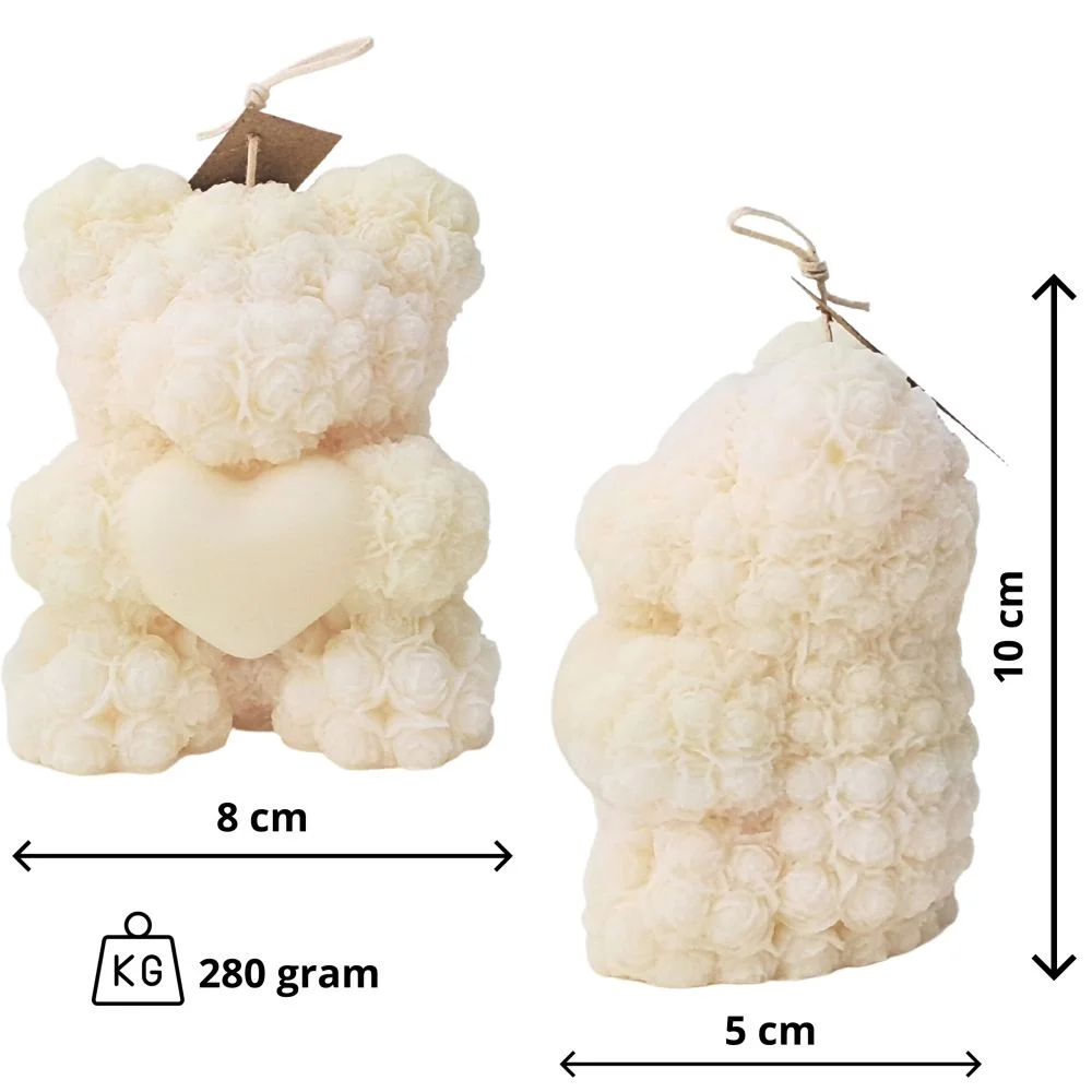 Romantisches Kerzenset – Zwei Bärenkerzen aus Sojawachs