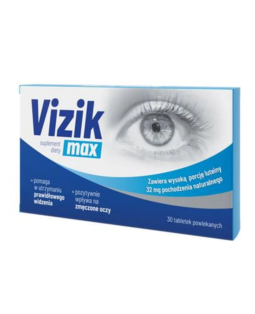 Vizik Max Tabletten – Nahrungsergänzung zur Unterstützung der Sehkraft mit Lutein, Vitaminen und Mineralstoffen