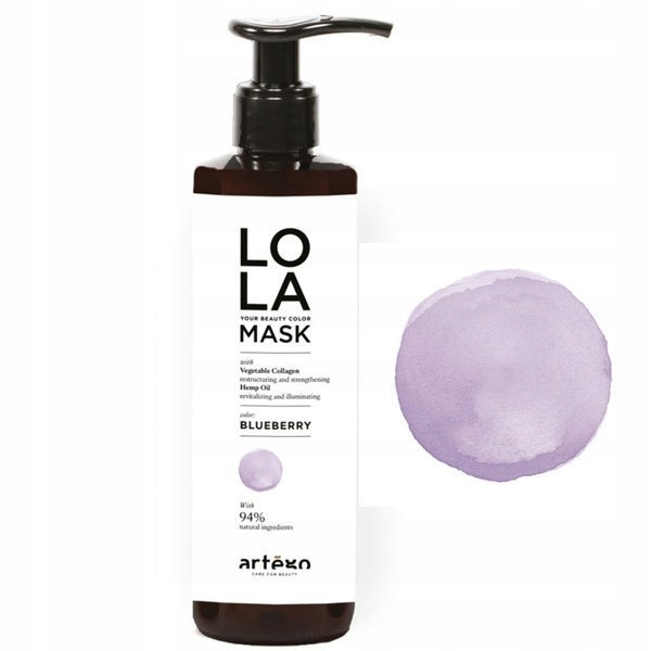 Artego LOLA Blueberry Tönungsmaske für blondes Haar zur Neutralisierung von Gelbstich und Farbauffrischung