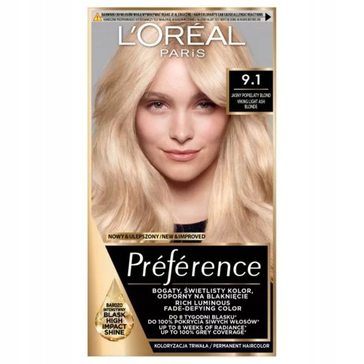 L'Oréal Paris Préférence Haarfarbe 9.1 Oslo aschblond mit langanhaltendem Farbglanz