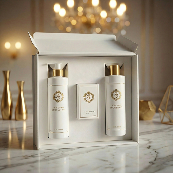 Damen Geschenkset mit Parfum, Duschgel und Körperbalsam inspiriert von Originalparfums – luxuriöses Duft- und Pflegeset