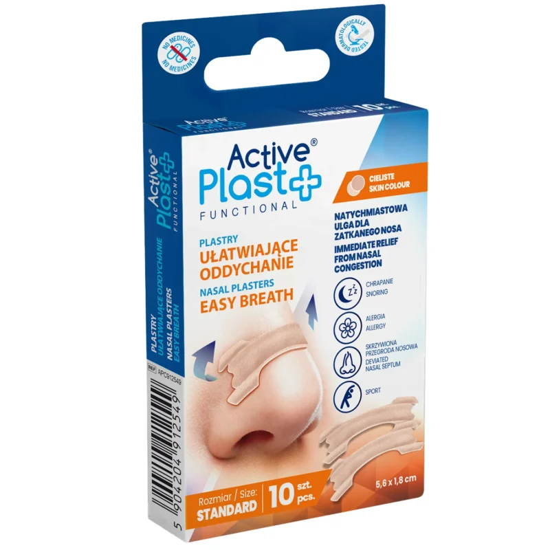 ActivePlast Nasenstrips Standard 10 Stück zur Verbesserung der Nasenatmung