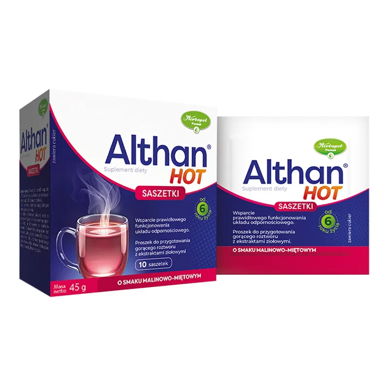 Althan Hot Heißgetränk mit Kräuterextrakten Vitamin C und Zink 10 Beutel
