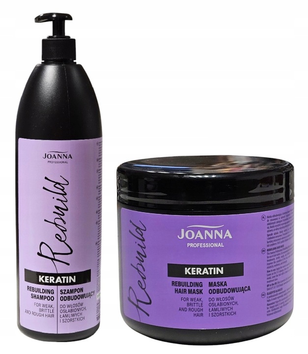 Joanna Professional Keratin Shampoo und Haarmaske Set für geschwächtes Haar