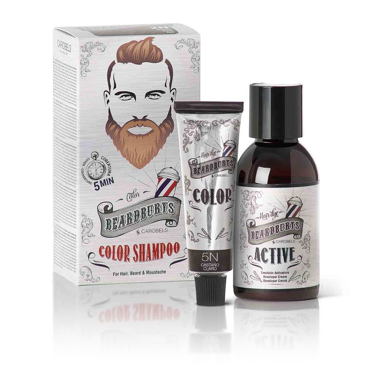 Beardburys Color Shampoo 5N Hellbraun für Haare und Bart