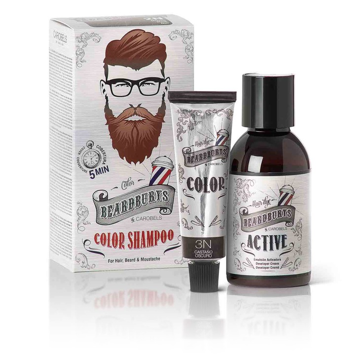 Beardburys Tönungsshampoo 3N Dunkelbraun 75ml für Haare und Bart