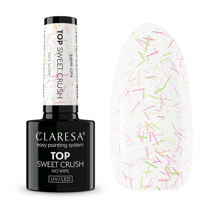 CLARESA Sweet Crush No Wipe Top Coat mit pastellfarbener Streusel-Optik